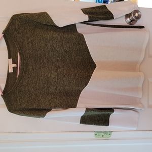 Green and white sweater
